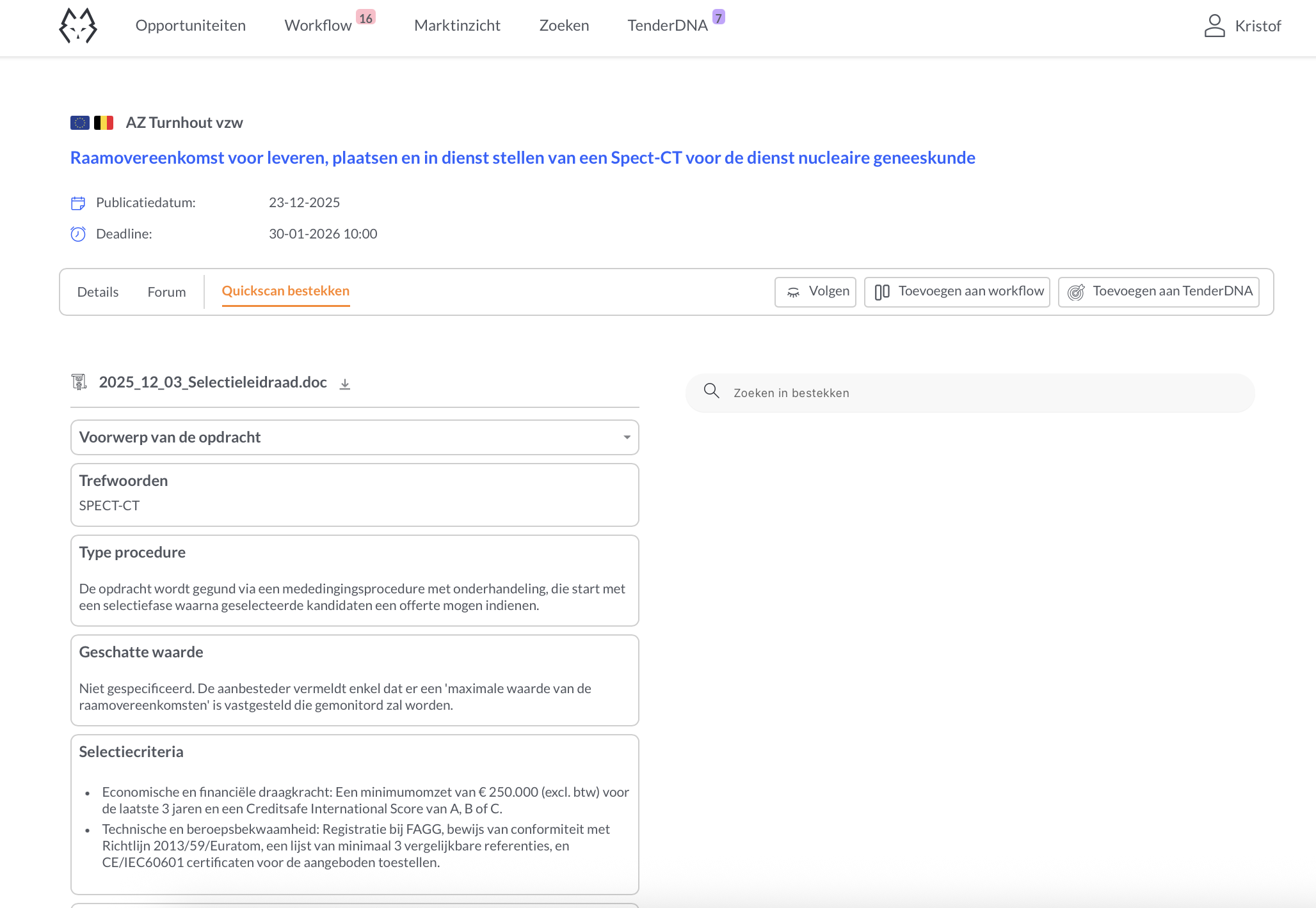 AI Quickscan: análisis de especificaciones